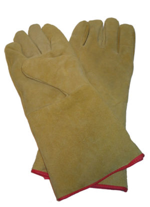 GUANTE DESCARNE SOLDADOR FORRADO AMARILLO NACIONAL COSTURA KEVLAR IRAM