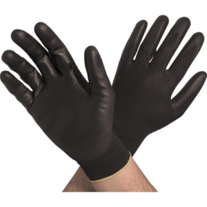 GUANTE TEJIDO NYLON G13 RECUBIERTO CON PU ESPUMADO NEGRO