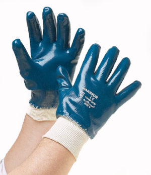 GUANTE DE NITRILO AZUL PUÑO ELASTICO