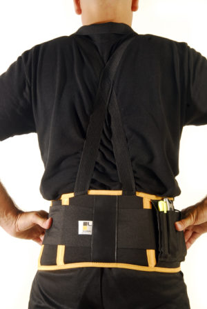 FAJA LUMBAR PREMIUM 6 BALLENAS Y ANTIDESLIZANTE CON PORTA OBJETOS