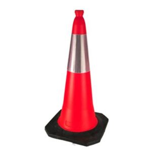 CONO RIGIDO 75CM 1 TIRA REFECTIVA NEGRA