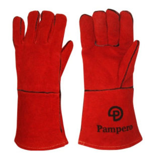 GUANTE DESCARNE SOLDADOR ROJO FORRADO PAMPERO SOUDER IRAM