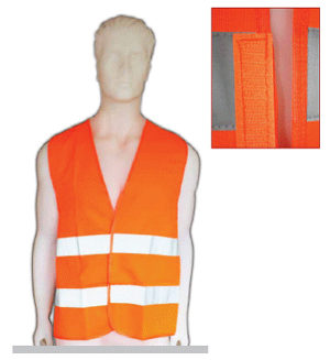 CHALECO FLUO NARANJA CON REFLECTIVO NORMA VIAL
