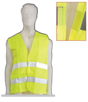 CHALECO FLUO AMARILLO CON REFLECTIVO NORMA VIAL